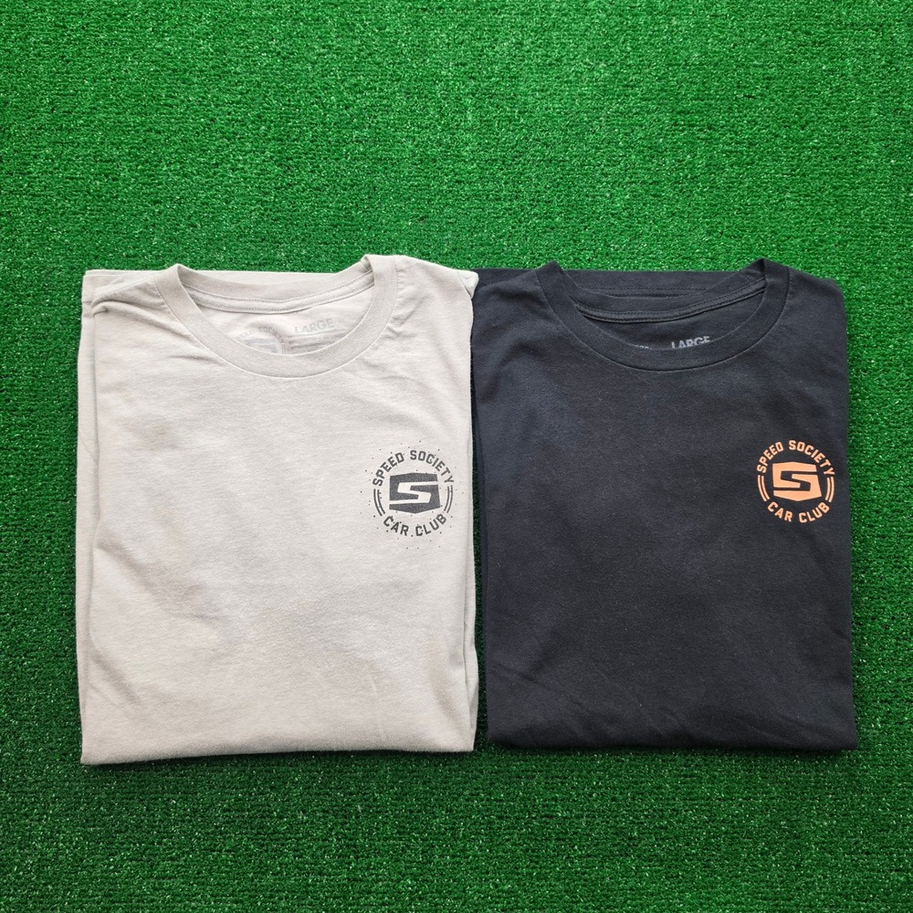 Speed Society Car Club Tshirt Mens Large Bundle Lot of‎ 2 Grapic Tees Limited Ed